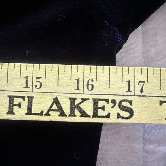 Vintage GAP Top Womens Small Blue Velvet Scoop Neck Fitted Retro Y2K Goth Grunge - Picture 8 of 8